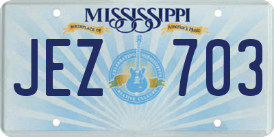 MS license plate JEZ703