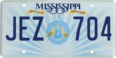 MS license plate JEZ704