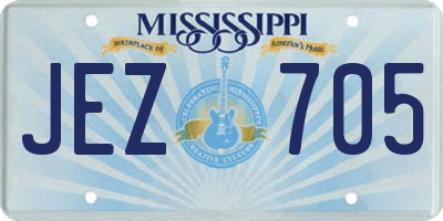 MS license plate JEZ705