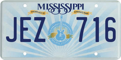 MS license plate JEZ716