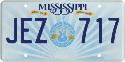 MS license plate JEZ717