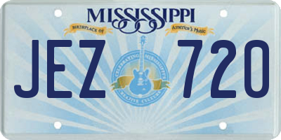 MS license plate JEZ720