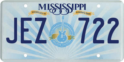 MS license plate JEZ722