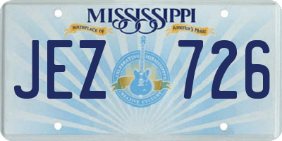 MS license plate JEZ726