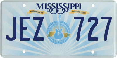 MS license plate JEZ727
