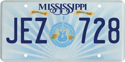 MS license plate JEZ728