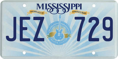 MS license plate JEZ729