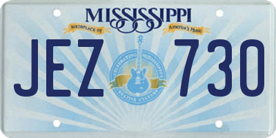 MS license plate JEZ730
