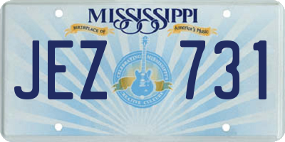 MS license plate JEZ731