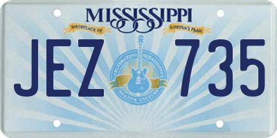 MS license plate JEZ735