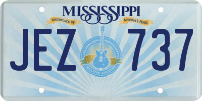 MS license plate JEZ737