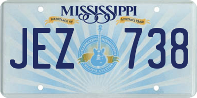 MS license plate JEZ738