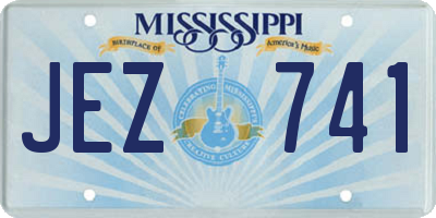 MS license plate JEZ741