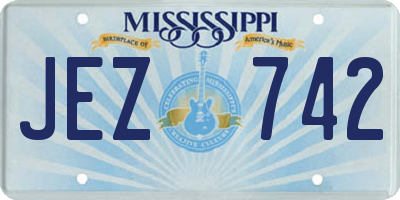 MS license plate JEZ742