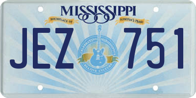 MS license plate JEZ751