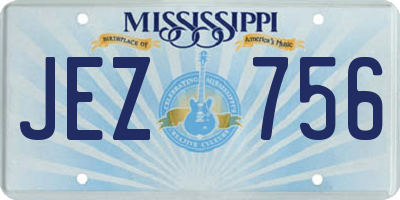 MS license plate JEZ756