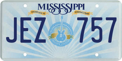 MS license plate JEZ757