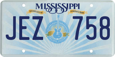MS license plate JEZ758