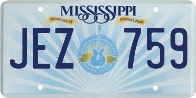 MS license plate JEZ759