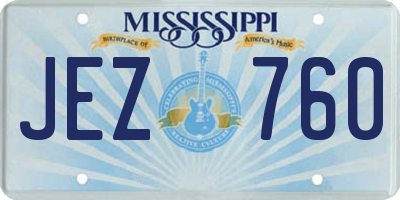 MS license plate JEZ760
