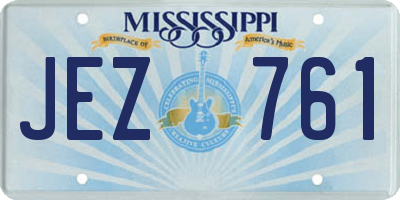 MS license plate JEZ761