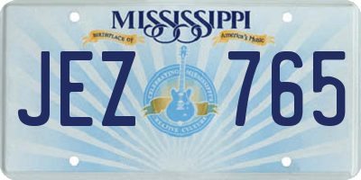MS license plate JEZ765