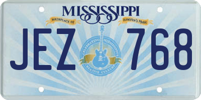 MS license plate JEZ768