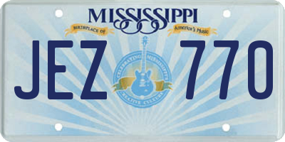 MS license plate JEZ770