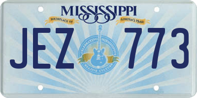 MS license plate JEZ773