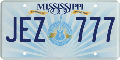 MS license plate JEZ777