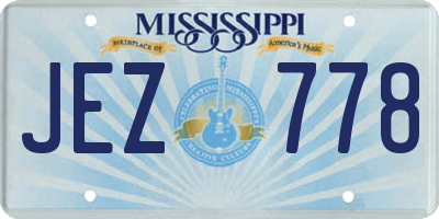MS license plate JEZ778