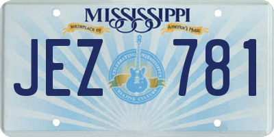 MS license plate JEZ781