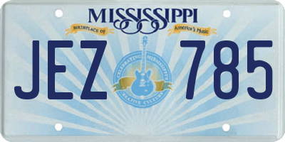 MS license plate JEZ785