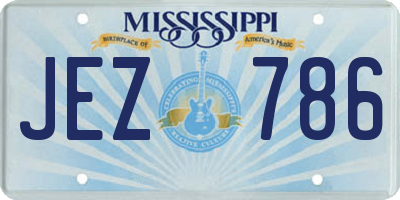 MS license plate JEZ786