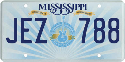 MS license plate JEZ788