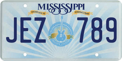 MS license plate JEZ789