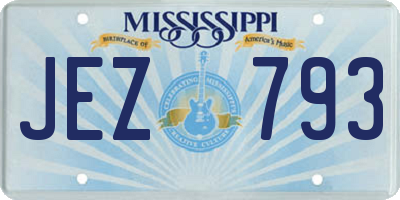 MS license plate JEZ793