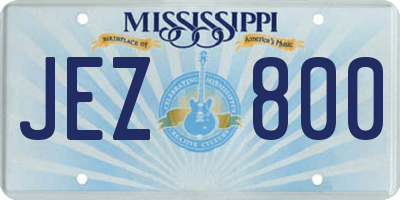 MS license plate JEZ800