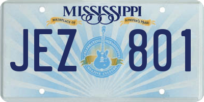 MS license plate JEZ801