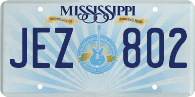 MS license plate JEZ802