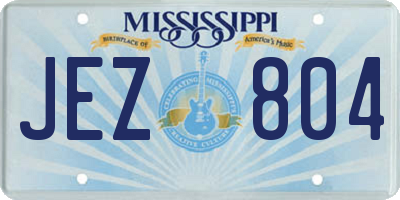 MS license plate JEZ804