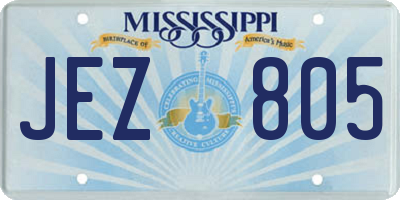 MS license plate JEZ805