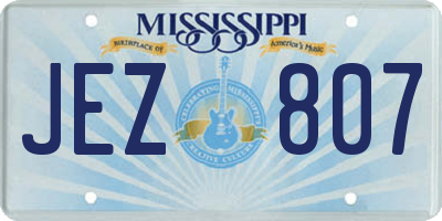 MS license plate JEZ807