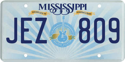 MS license plate JEZ809