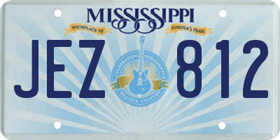 MS license plate JEZ812