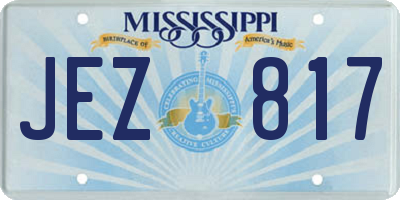 MS license plate JEZ817