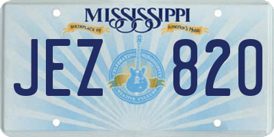 MS license plate JEZ820