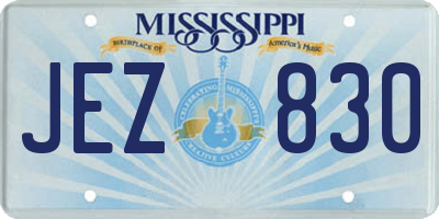 MS license plate JEZ830