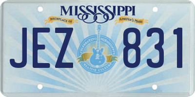 MS license plate JEZ831