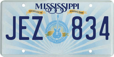 MS license plate JEZ834